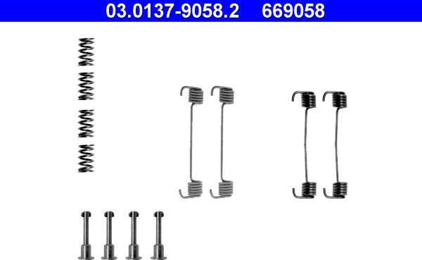 ATE 03.0137-9058.2 - Kit accessori, Ganasce freno stazionamento autozon.pro