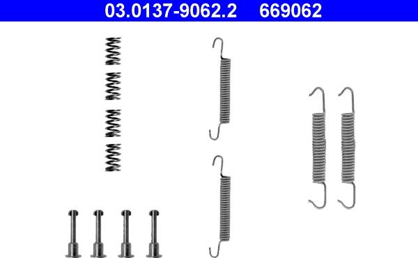 ATE 03.0137-9062.2 - Kit accessori, Ganasce freno stazionamento autozon.pro