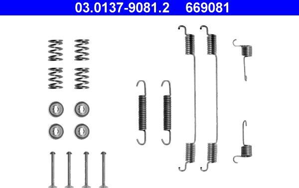 ATE 03.0137-9081.2 - Kit accessori, Ganasce freno autozon.pro