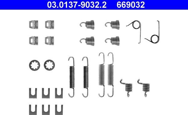 ATE 03.0137-9032.2 - Kit accessori, Ganasce freno autozon.pro