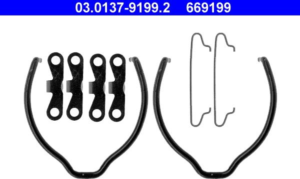 ATE 03.0137-9199.2 - Kit accessori, Ganasce freno stazionamento autozon.pro