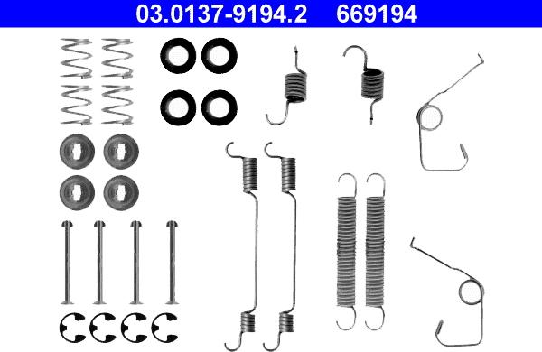 ATE 03.0137-9194.2 - Kit accessori, Ganasce freno autozon.pro