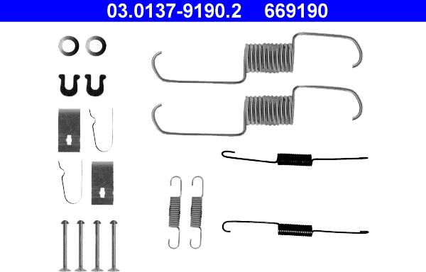 ATE 03.0137-9190.2 - Kit accessori, Ganasce freno autozon.pro