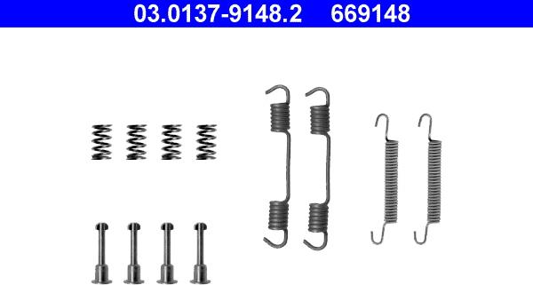 ATE 03.0137-9148.2 - Kit accessori, Ganasce freno stazionamento autozon.pro