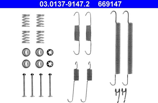 ATE 03.0137-9147.2 - Kit accessori, Ganasce freno autozon.pro