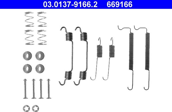 ATE 03.0137-9166.2 - Kit accessori, Ganasce freno autozon.pro