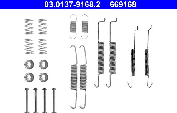 ATE 03.0137-9168.2 - Kit accessori, Ganasce freno autozon.pro