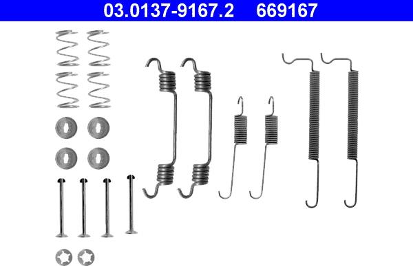 ATE 03.0137-9167.2 - Kit accessori, Ganasce freno autozon.pro