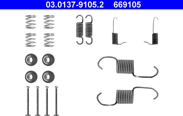 ATE 03.0137-9105.2 - Kit accessori, Ganasce freno autozon.pro