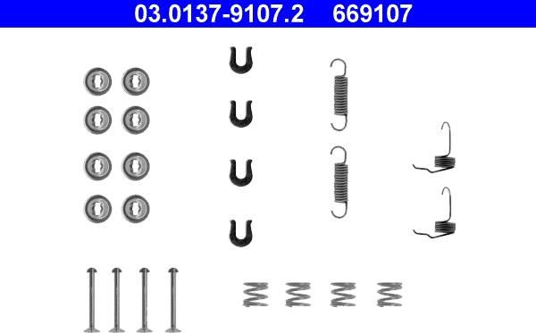 ATE 03.0137-9107.2 - Kit accessori, Ganasce freno autozon.pro