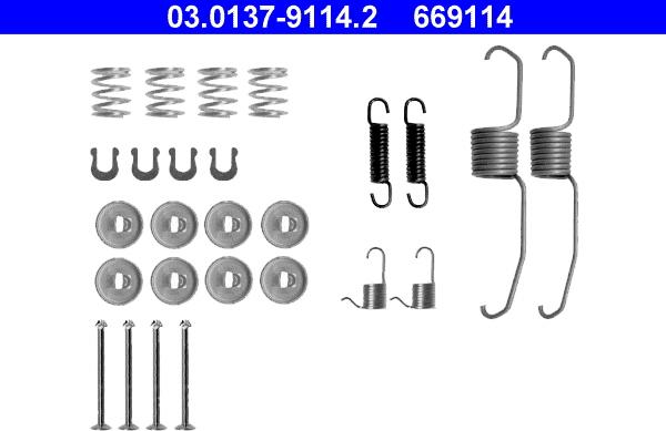 ATE 03.0137-9114.2 - Kit accessori, Ganasce freno autozon.pro