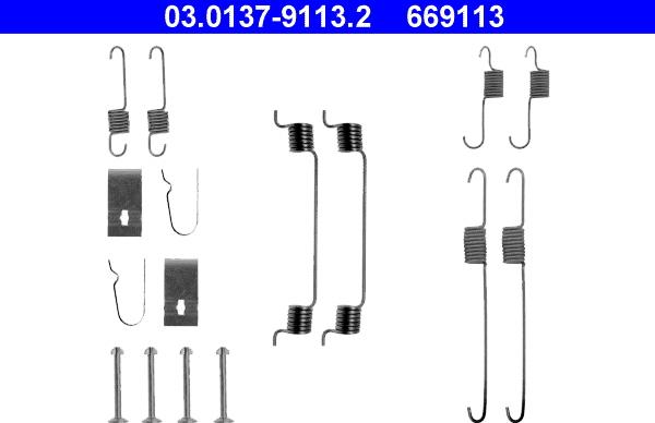 ATE 03.0137-9113.2 - Kit accessori, Ganasce freno autozon.pro