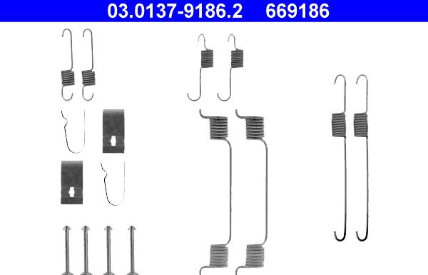 ATE 03.0137-9186.2 - Kit accessori, Ganasce freno autozon.pro