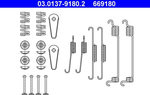 ATE 03.0137-9180.2 - Kit accessori, Ganasce freno autozon.pro