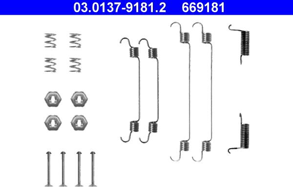 ATE 03.0137-9181.2 - Kit accessori, Ganasce freno autozon.pro