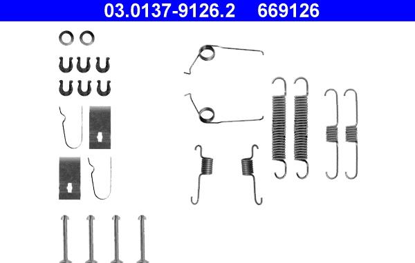 ATE 03.0137-9126.2 - Kit accessori, Ganasce freno autozon.pro