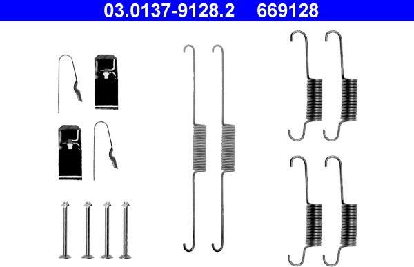 ATE 03.0137-9128.2 - Kit accessori, Ganasce freno autozon.pro