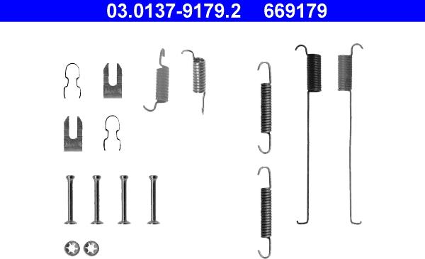 ATE 03.0137-9179.2 - Kit accessori, Ganasce freno autozon.pro