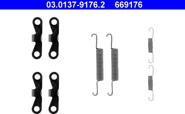 ATE 03.0137-9176.2 - Kit accessori, Ganasce freno stazionamento autozon.pro