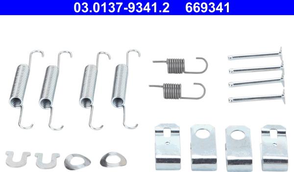 ATE 03.0137-9341.2 - Kit accessori, Ganasce freno stazionamento autozon.pro