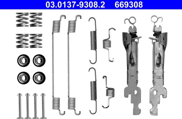 ATE 03.0137-9308.2 - Kit accessori, Ganasce freno autozon.pro