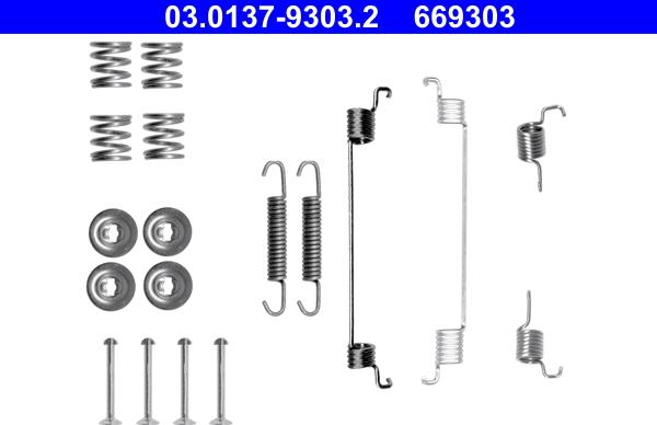 ATE 03.0137-9303.2 - Kit accessori, Ganasce freno autozon.pro