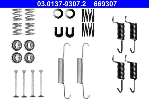 ATE 03.0137-9307.2 - Kit accessori, Ganasce freno stazionamento autozon.pro