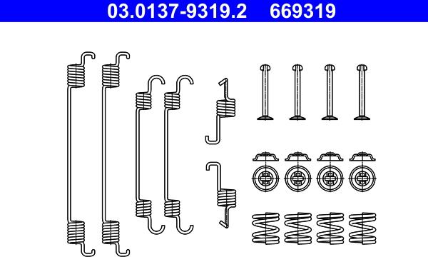 ATE 03.0137-9319.2 - Kit accessori, Ganasce freno autozon.pro