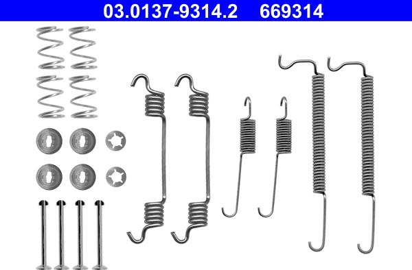 ATE 03.0137-9314.2 - Kit accessori, Ganasce freno autozon.pro