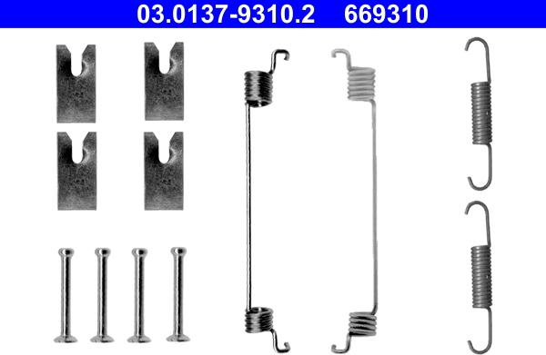 ATE 03.0137-9310.2 - Kit accessori, Ganasce freno autozon.pro