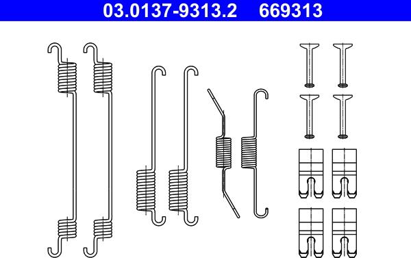 ATE 03.0137-9313.2 - Kit accessori, Ganasce freno autozon.pro