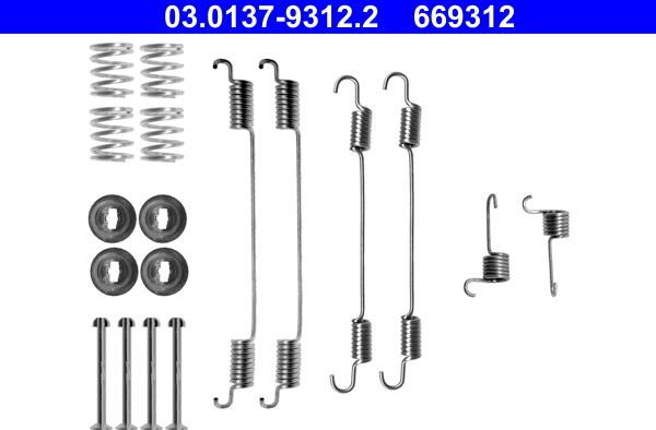 ATE 03.0137-9312.2 - Kit accessori, Ganasce freno autozon.pro