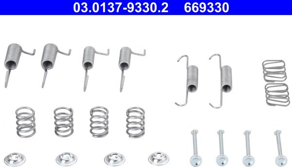 ATE 03.0137-9330.2 - Kit accessori, Ganasce freno stazionamento autozon.pro