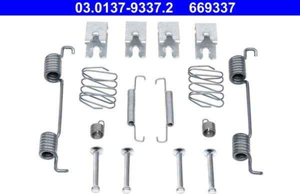 ATE 03.0137-9337.2 - Kit accessori, Ganasce freno stazionamento autozon.pro