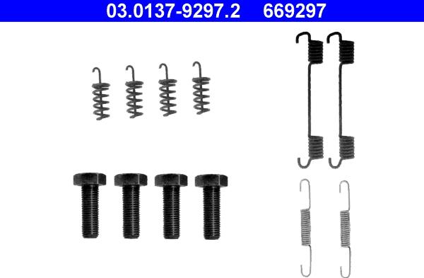 ATE 03.0137-9297.2 - Kit accessori, Ganasce freno stazionamento autozon.pro