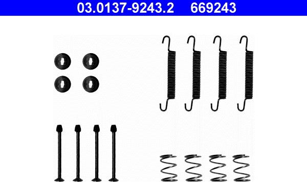 ATE 03.0137-9243.2 - Kit accessori, Ganasce freno stazionamento autozon.pro