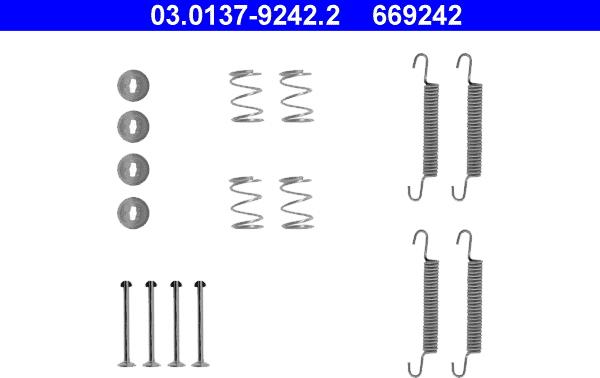 ATE 03.0137-9242.2 - Kit accessori, Ganasce freno stazionamento autozon.pro