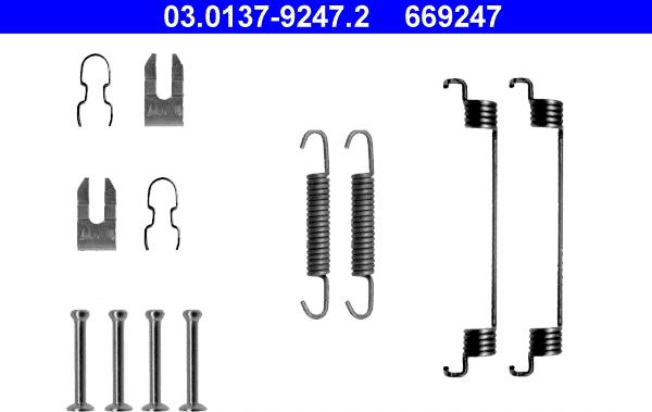 ATE 03.0137-9247.2 - Kit accessori, Ganasce freno autozon.pro