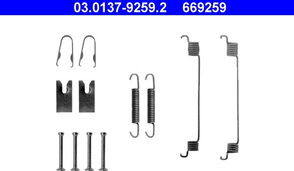 ATE 03.0137-9259.2 - Kit accessori, Ganasce freno autozon.pro