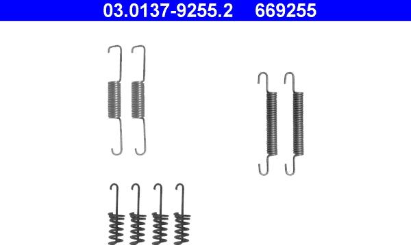 ATE 03.0137-9255.2 - Kit accessori, Ganasce freno stazionamento autozon.pro