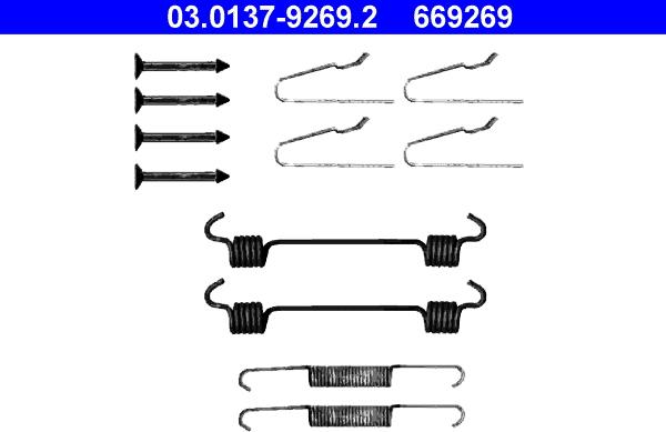 ATE 03.0137-9269.2 - Kit accessori, Ganasce freno stazionamento autozon.pro