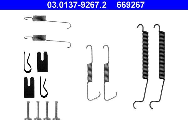 ATE 03.0137-9267.2 - Kit accessori, Ganasce freno autozon.pro