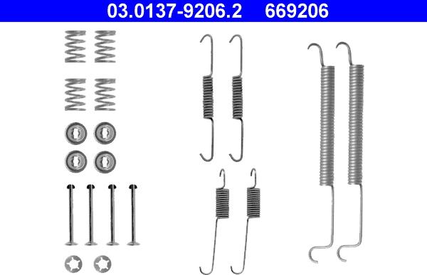 ATE 03.0137-9206.2 - Kit accessori, Ganasce freno autozon.pro