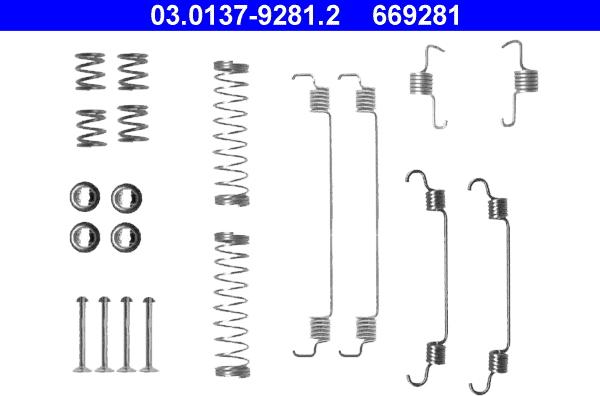 ATE 03.0137-9281.2 - Kit accessori, Ganasce freno autozon.pro