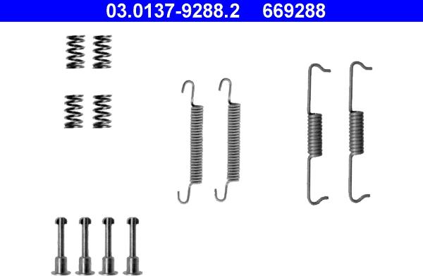 ATE 03.0137-9288.2 - Kit accessori, Ganasce freno stazionamento autozon.pro