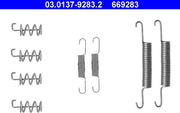 ATE 03.0137-9283.2 - Kit accessori, Ganasce freno stazionamento autozon.pro