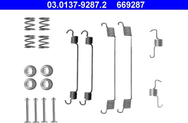 ATE 03.0137-9287.2 - Kit accessori, Ganasce freno autozon.pro