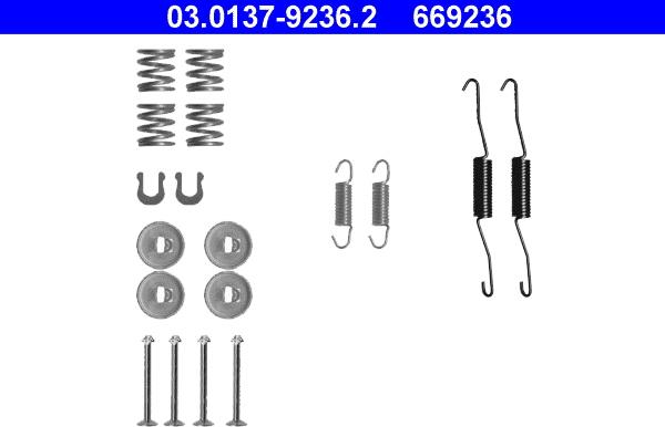 ATE 03.0137-9236.2 - Kit accessori, Ganasce freno autozon.pro