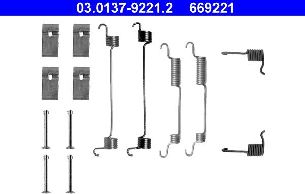 ATE 03.0137-9221.2 - Kit accessori, Ganasce freno autozon.pro