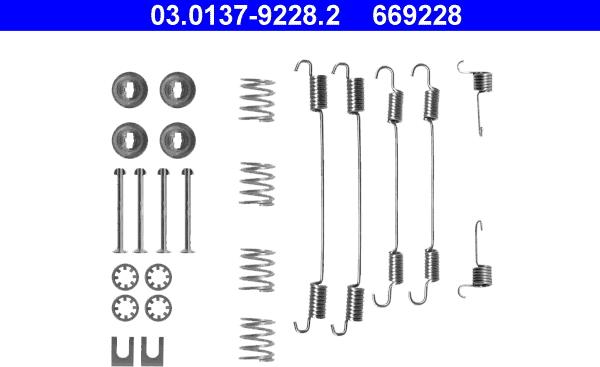 ATE 03.0137-9228.2 - Kit accessori, Ganasce freno autozon.pro